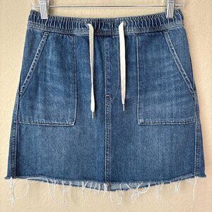 Hudson Utility Drawstring Raw Hem Denim Skirt